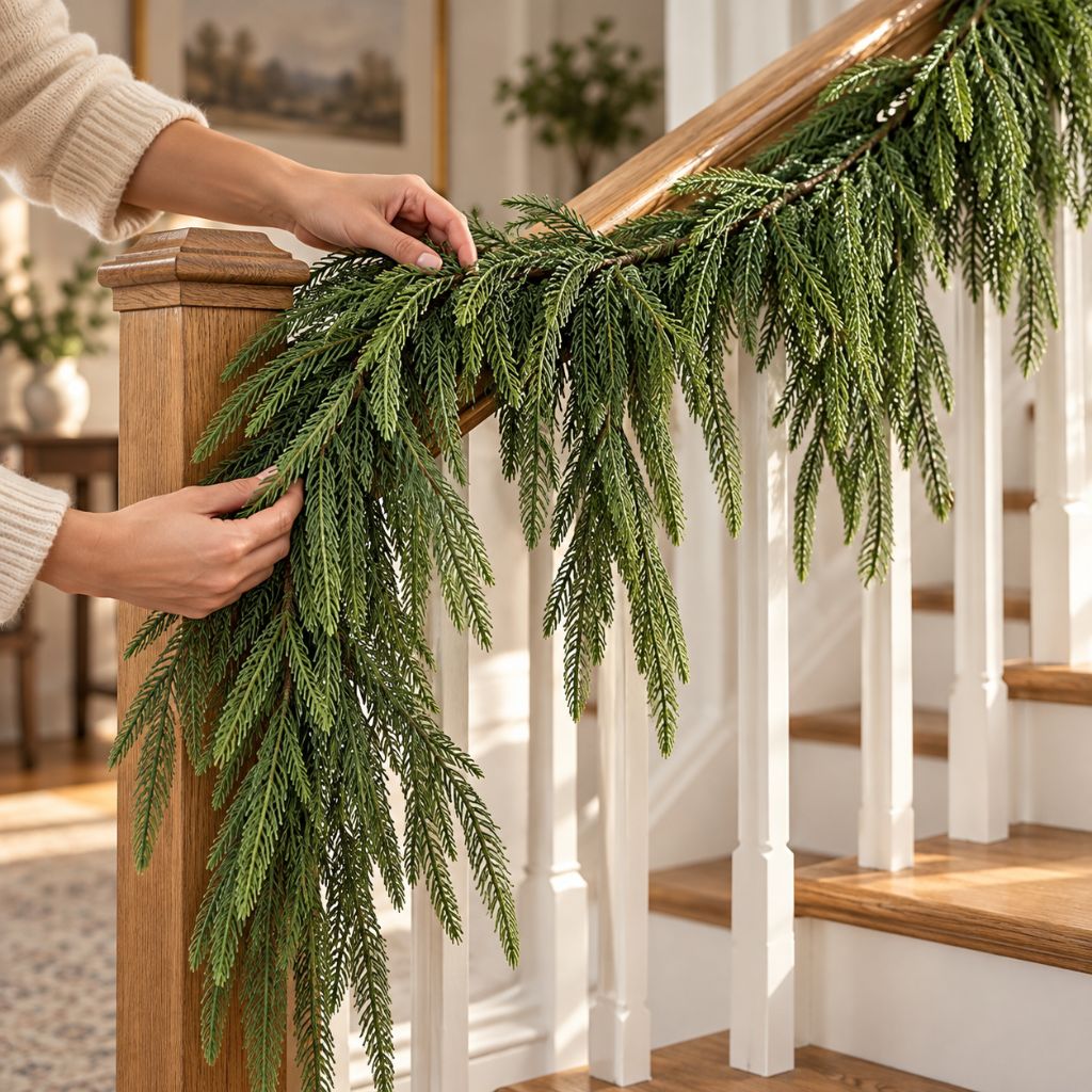 Artificial Norfolk Pine Christmas Garland for Mantels