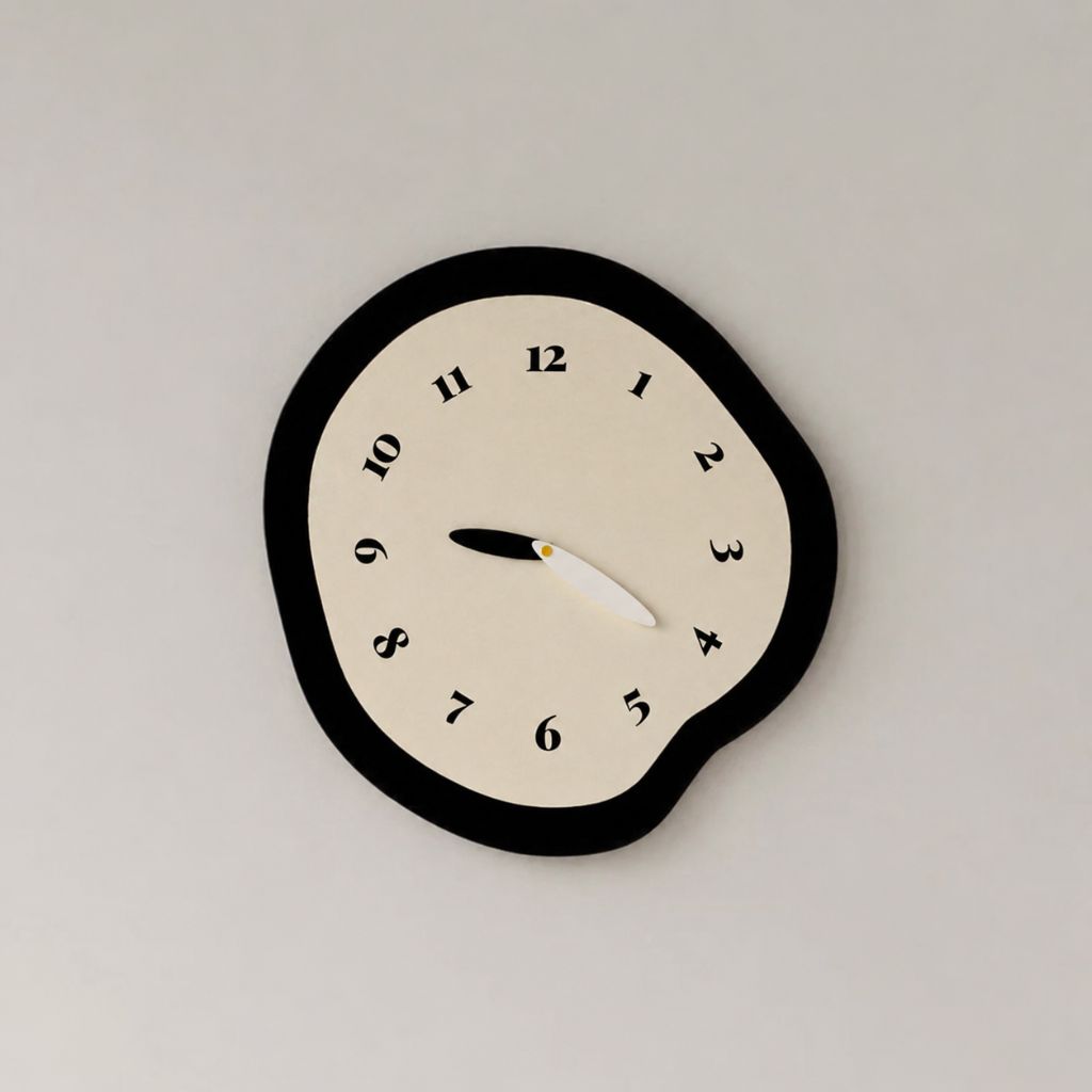 ArtTime - Abstract Distorted Silent Wall Clock with Pendulum