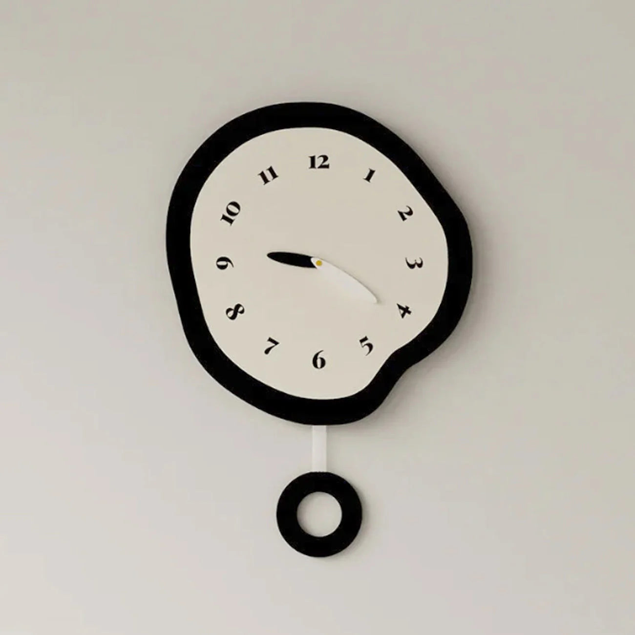 ArtTime - Abstract Distorted Silent Wall Clock with Pendulum