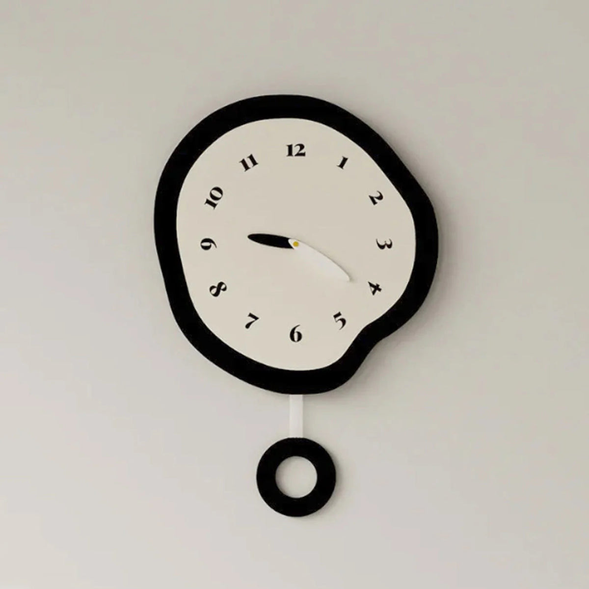 ArtTime - Abstract Distorted Silent Wall Clock with Pendulum - Lattea Global