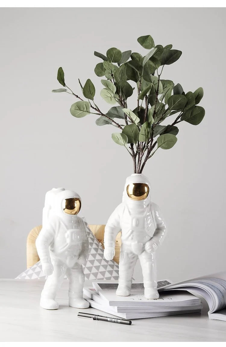 Astronaut Flower Vase | Space-Themed Ceramic Decor