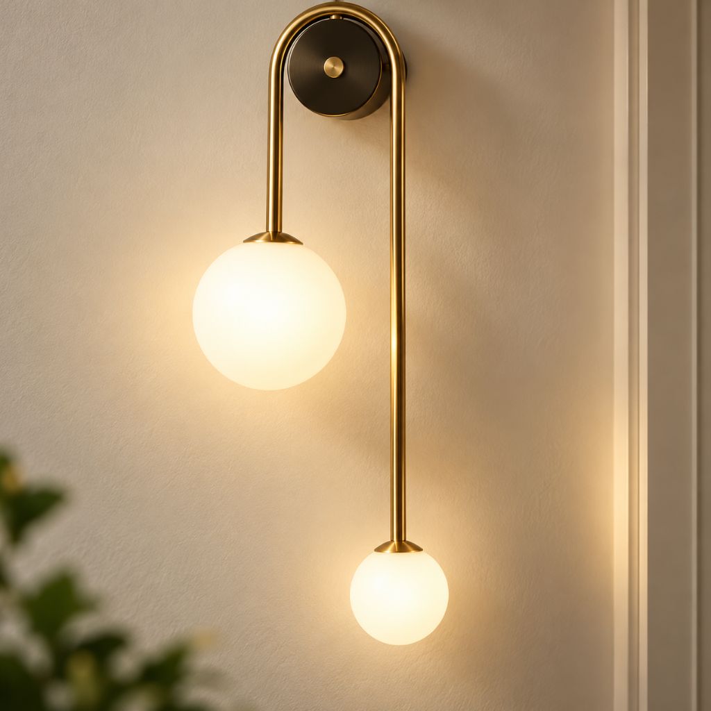 Asymmetric Double Glass Globe Wall Light