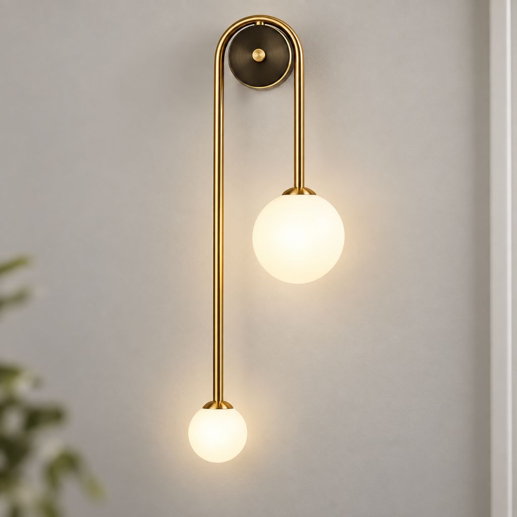 Asymmetric Double Glass Globe Wall Light