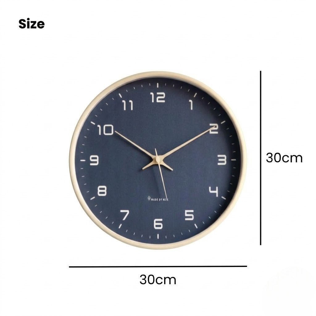 Azure Blue Minimalist Nordic Wood Wall Clock - Lattea Global