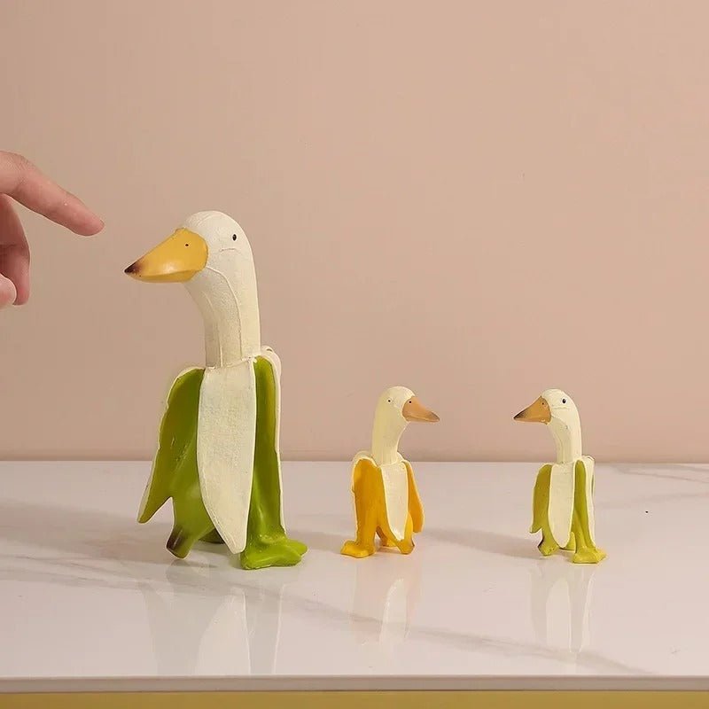 Banana Duck Sculpture – Quirky Resin Decor - Lattea Global