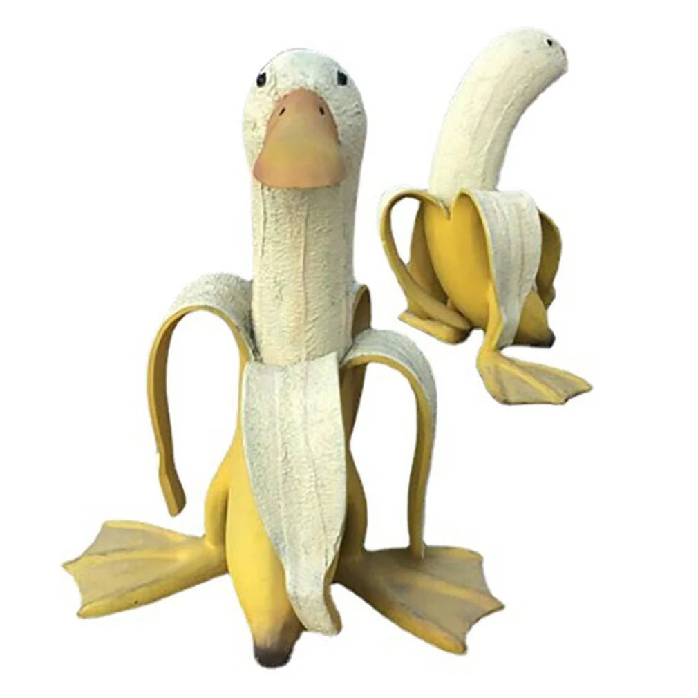 Banana Duck Sculpture – Quirky Resin Decor - Lattea Global