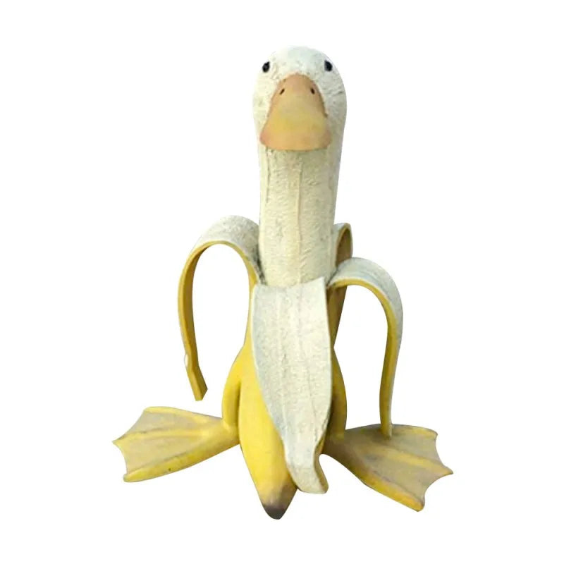 Banana Duck Sculpture – Quirky Resin Decor