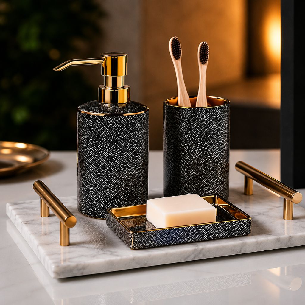 Bathroom Accessories Set – Luxurious Ceramic for Elegant Organisation
