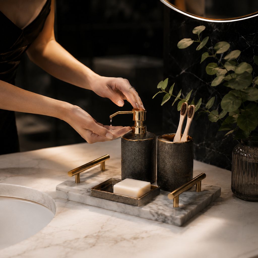 Bathroom Accessories Set – Luxurious Ceramic for Elegant Organisation