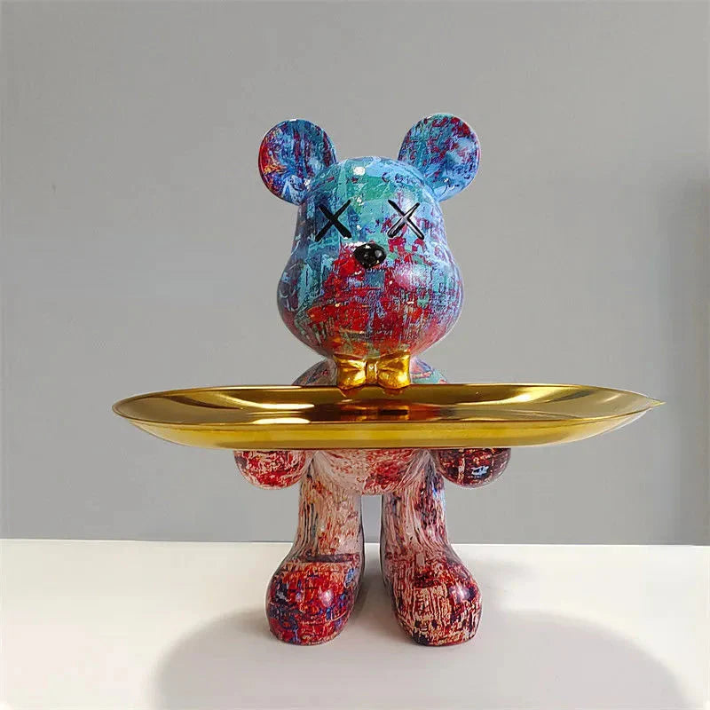 Bear Statue with Tray