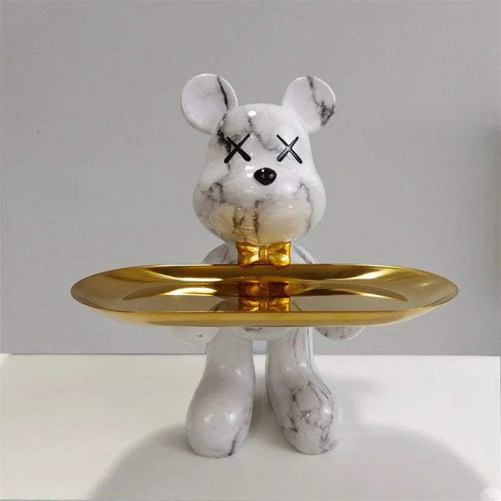 Bear Statue with Tray