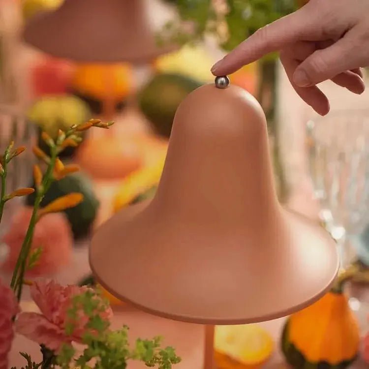 Bell - Shaped Table Lamp with Glossy Finish - Lattea Global