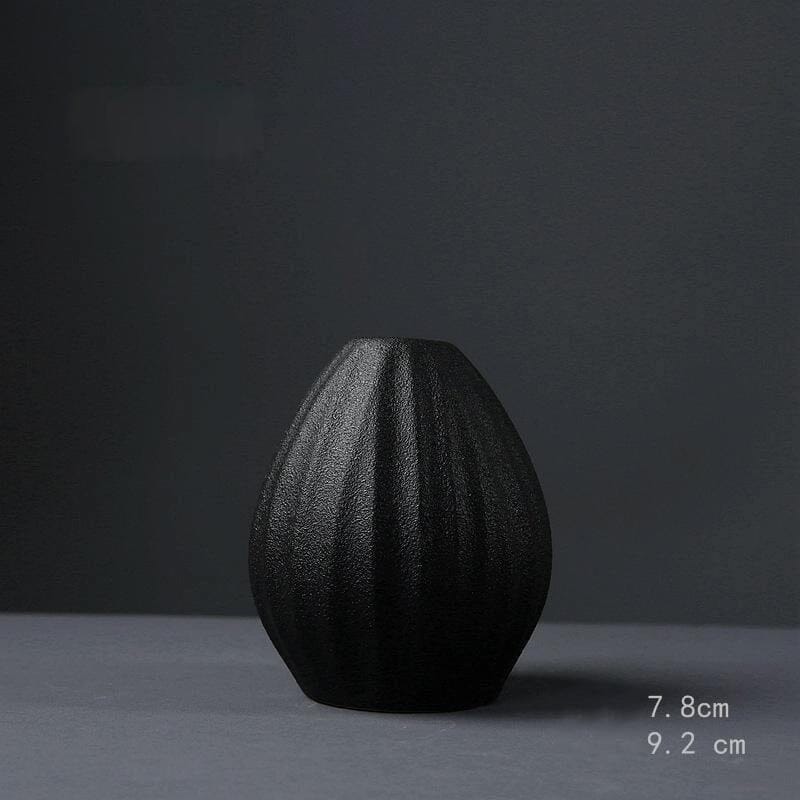 Black Minimalist Ceramic Japanese-Inspired Vase