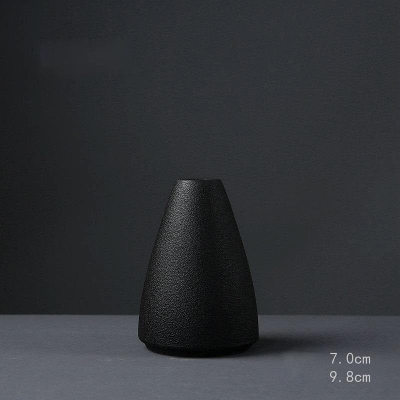 Black Minimalist Ceramic Japanese-Inspired Vase