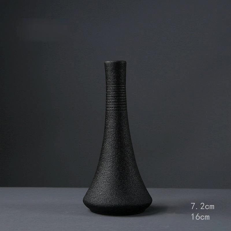 Black Minimalist Ceramic Japanese-Inspired Vase