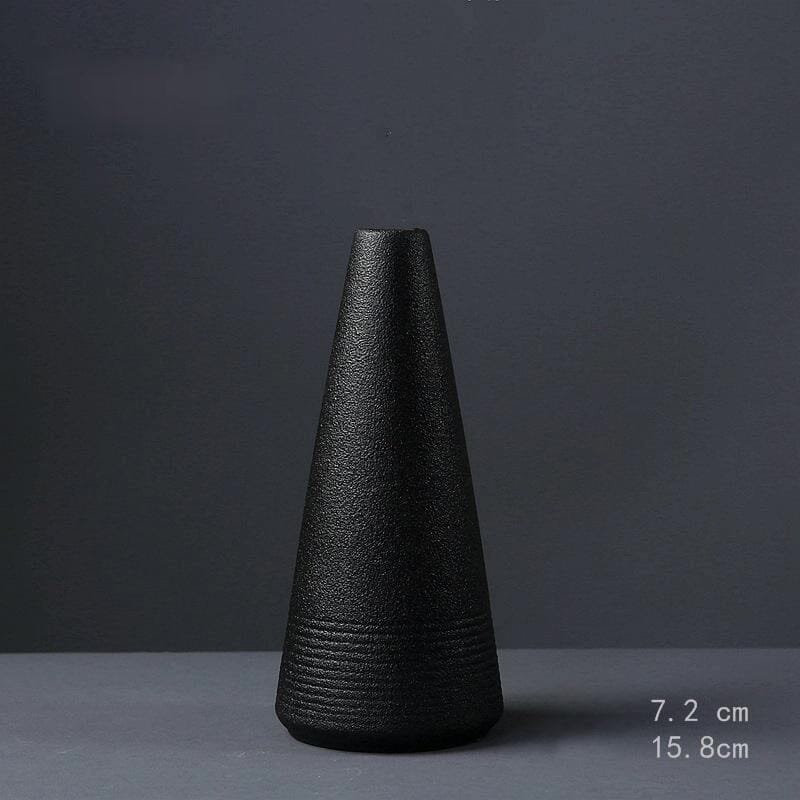 Black Minimalist Ceramic Japanese-Inspired Vase