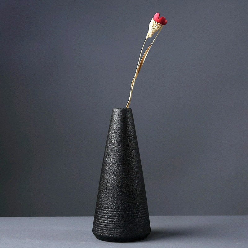 Black Minimalist Ceramic Japanese-Inspired Vase