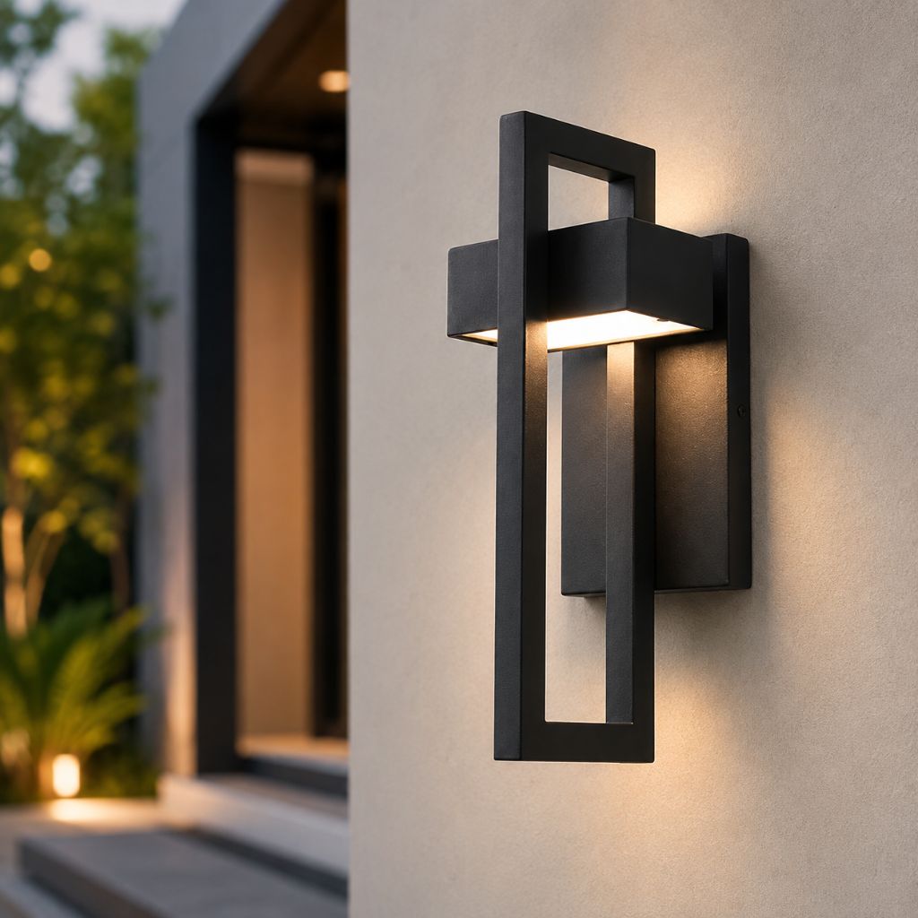 Black Up Down Outdoor Wall Light