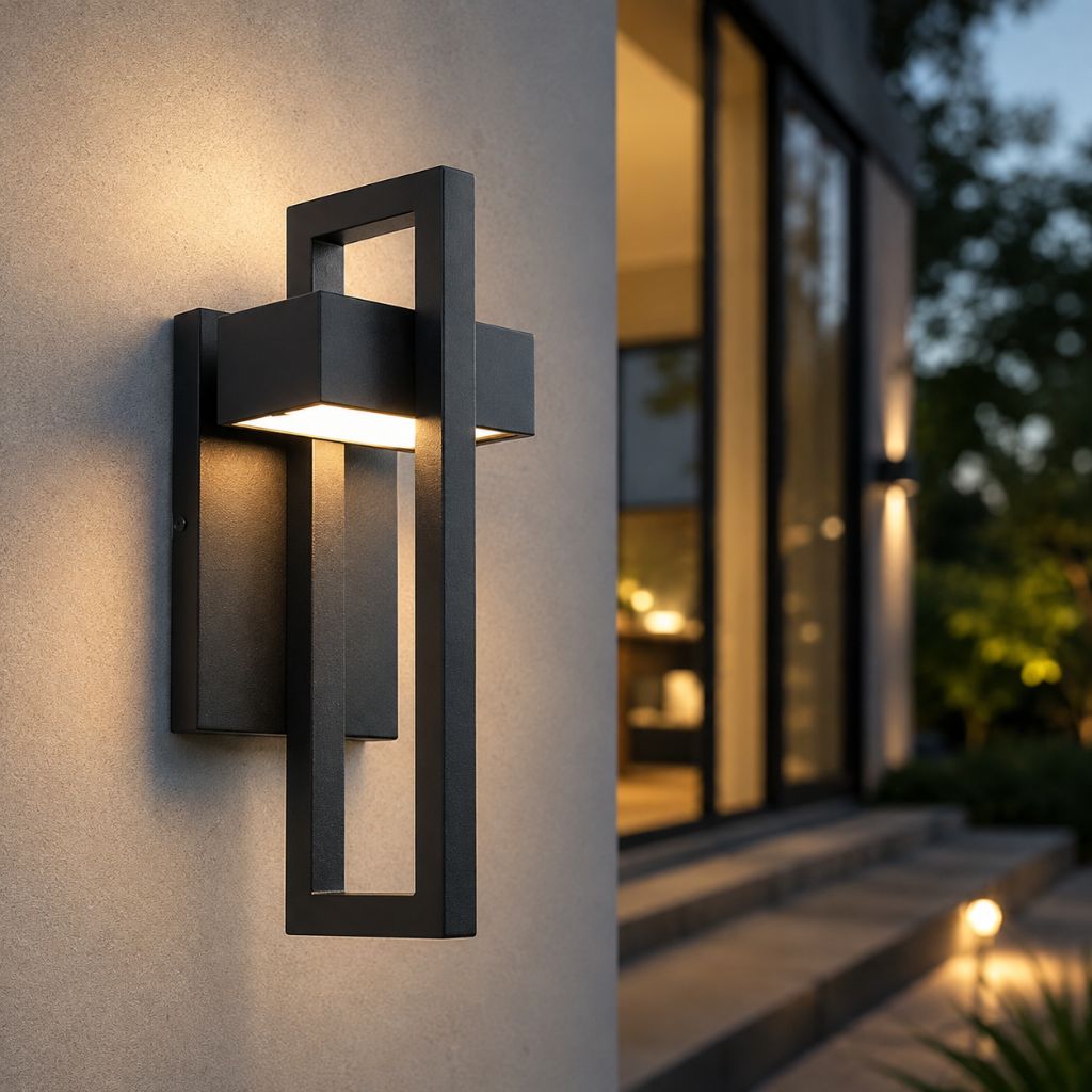Black Up Down Outdoor Wall Light