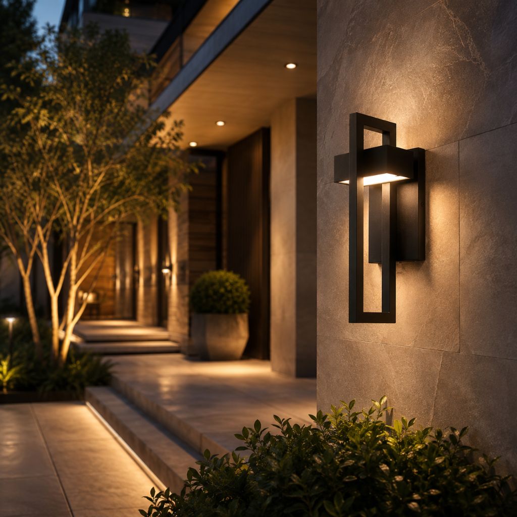 Black Up Down Outdoor Wall Light
