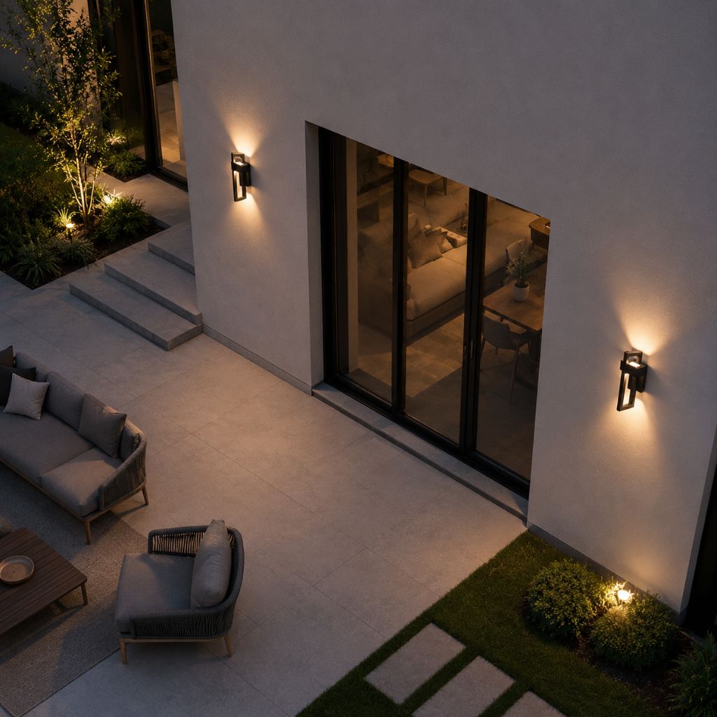 Black Up Down Outdoor Wall Light
