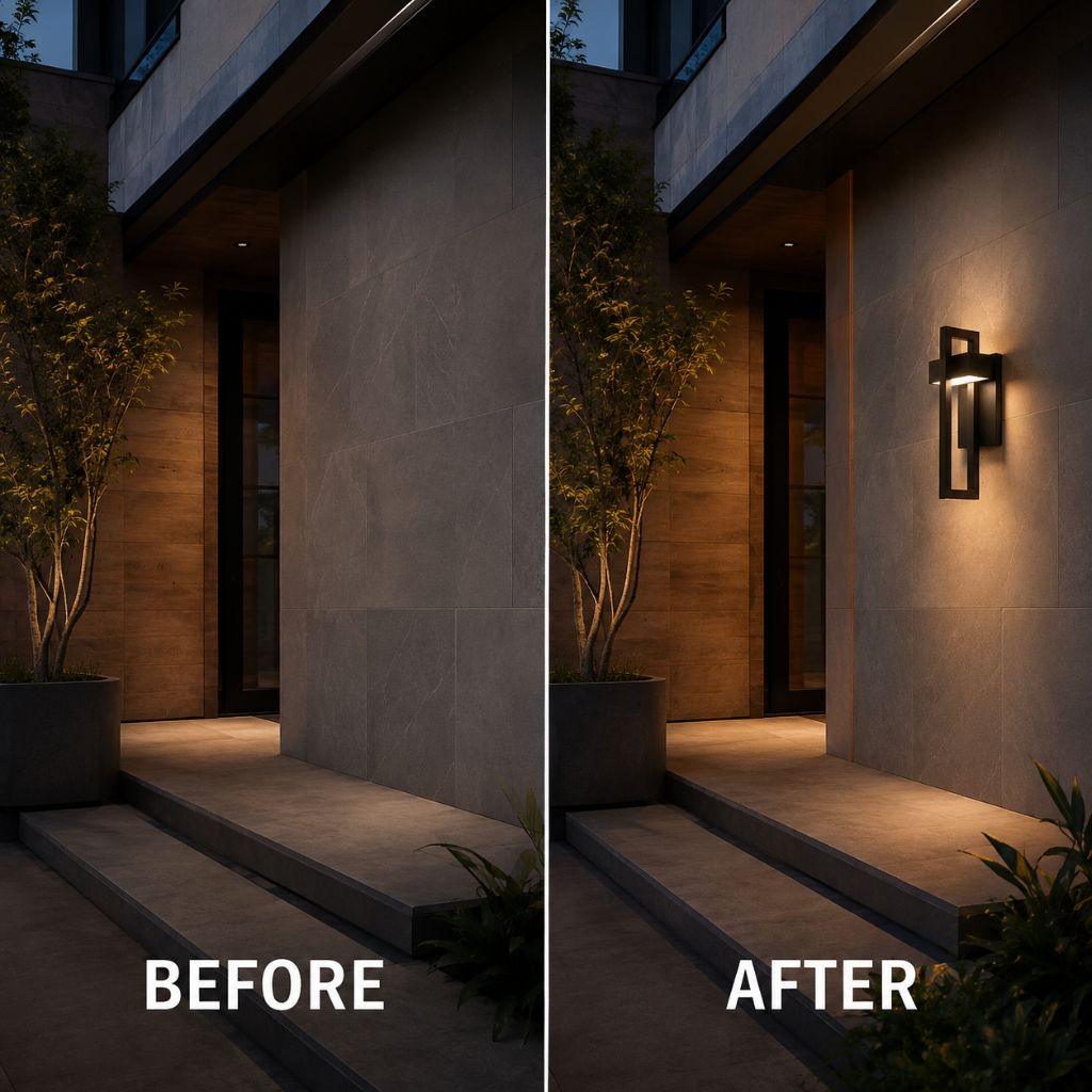 Black Up Down Outdoor Wall Light