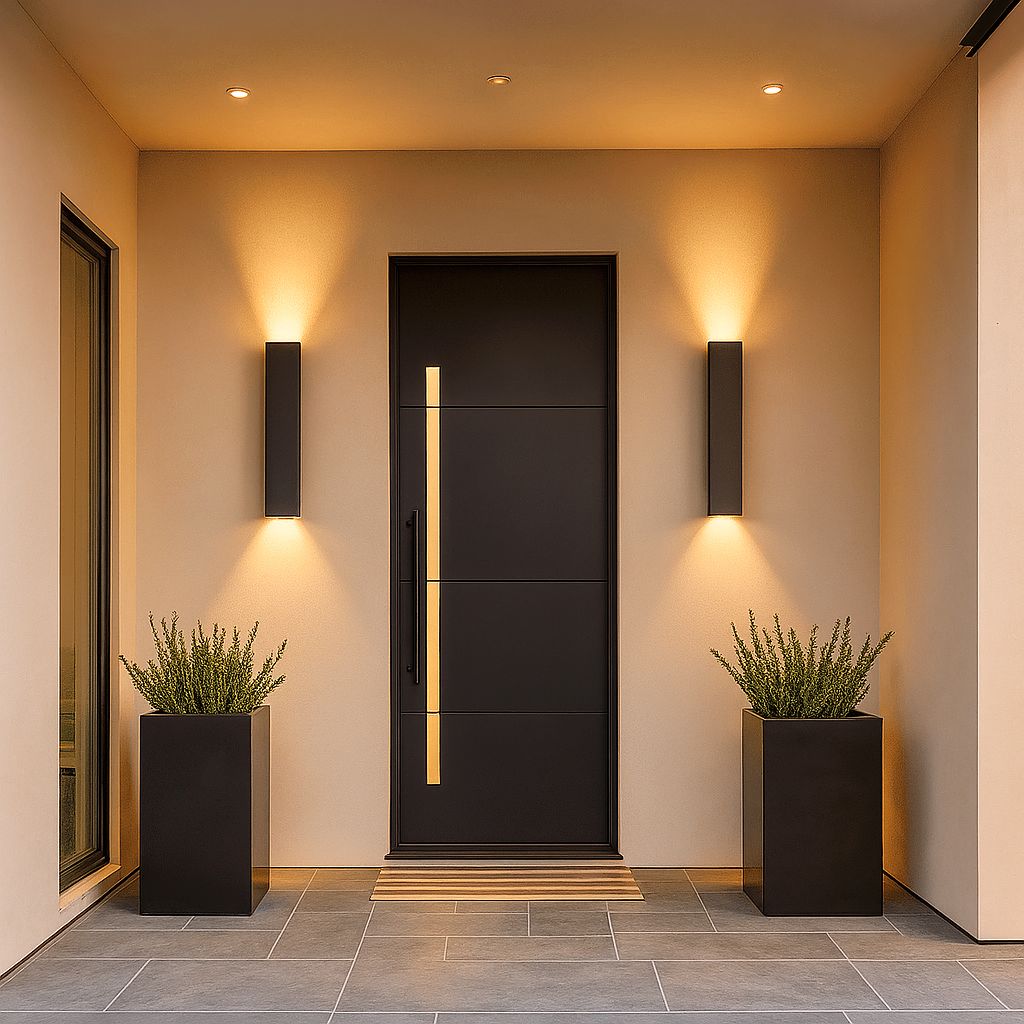 Black Long Outdoor Wall Light