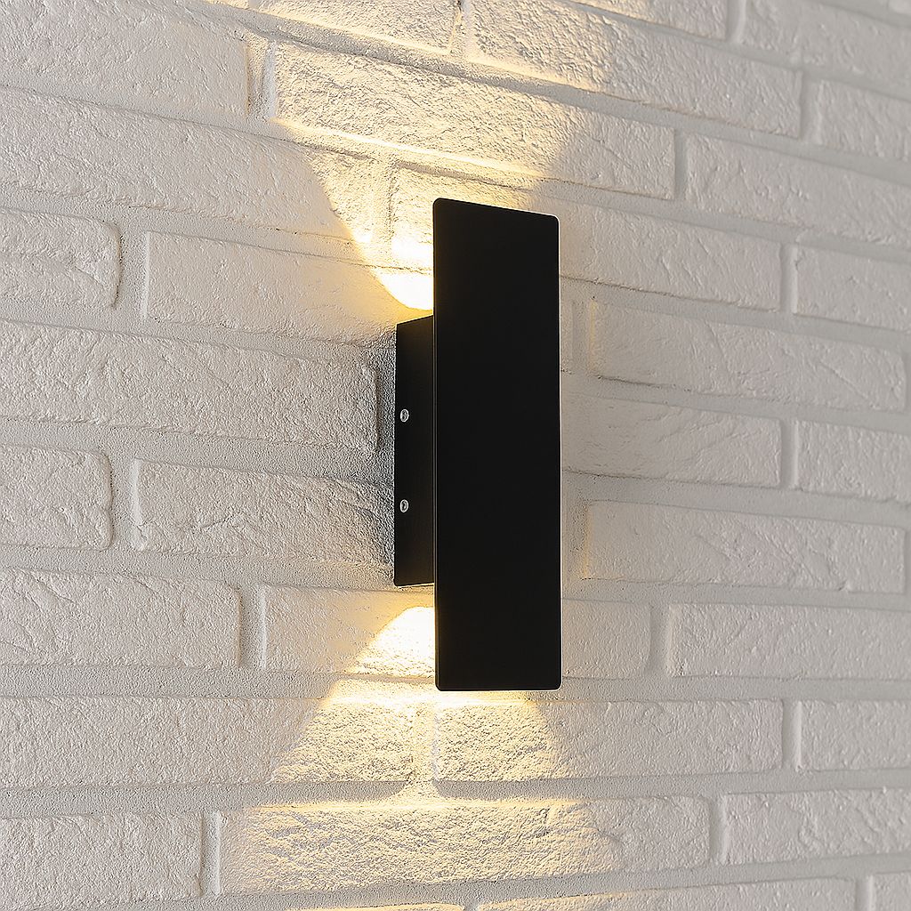 Black Long Outdoor Wall Light