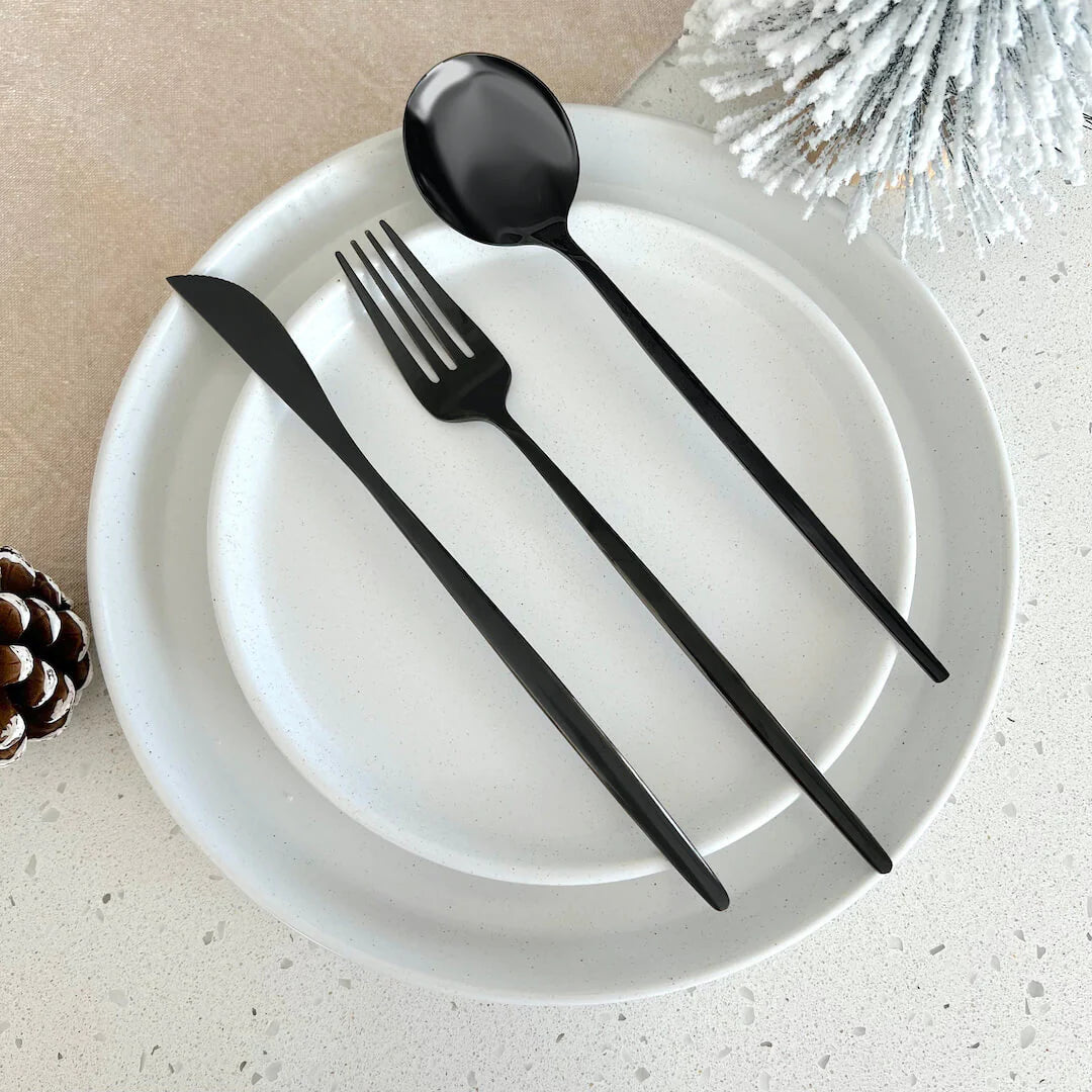 Black Modern Flatware Set – Bold & Elegant Dining