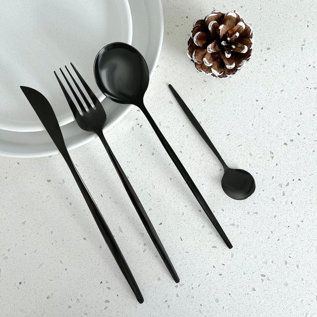 Black Modern Flatware Set – Bold & Elegant Dining