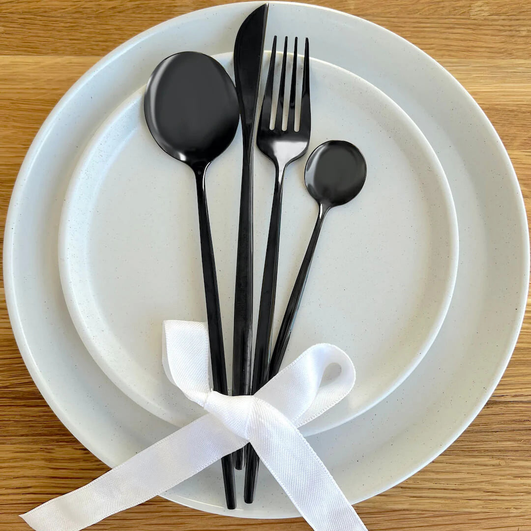 Black Modern Flatware Set – Bold & Elegant Dining