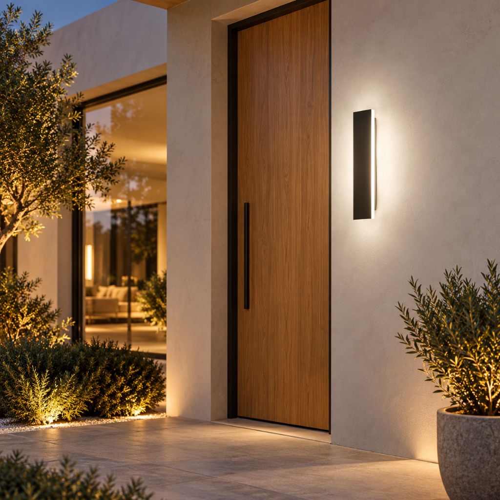 Black Rectangular Aluminium LED Outdoor Wall Light IP65