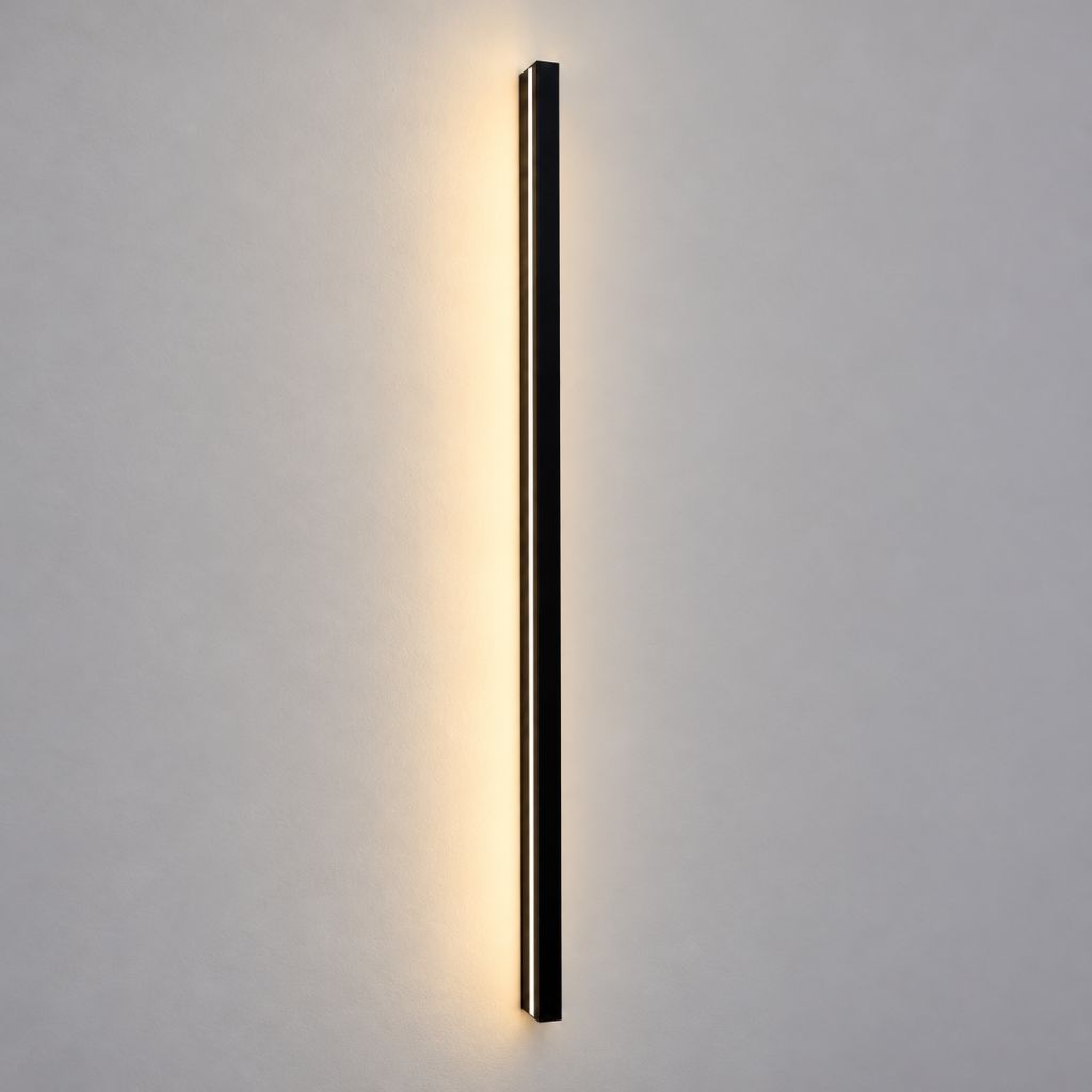 Black Slim Linear LED Outdoor Wall Light 12W IP65
