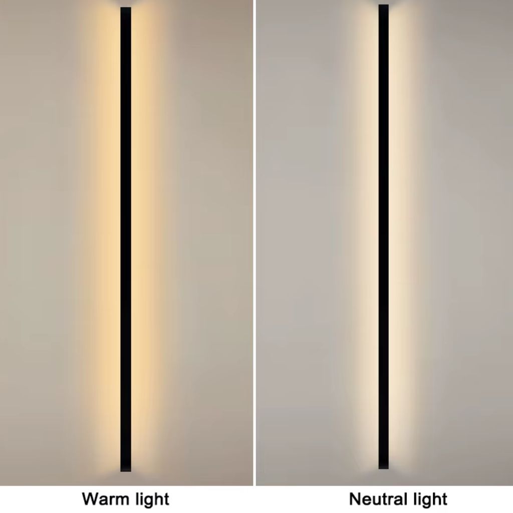 Black Slim Linear LED Outdoor Wall Light 12W IP65