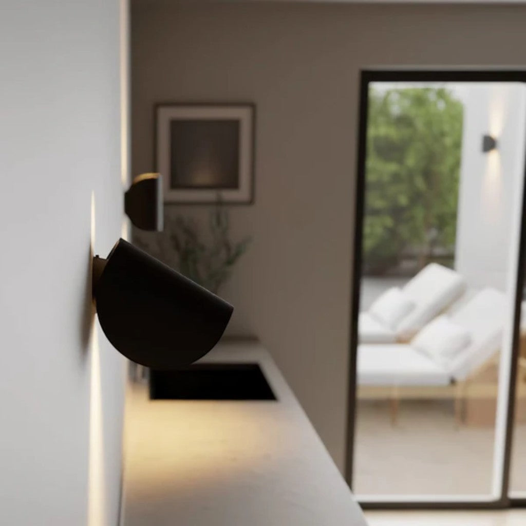 Black Up & Down Modern Wall Sconce Light
