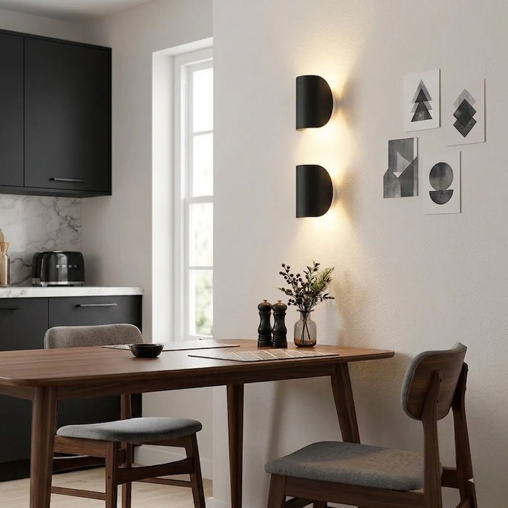 Black Up & Down Modern Wall Sconce Light