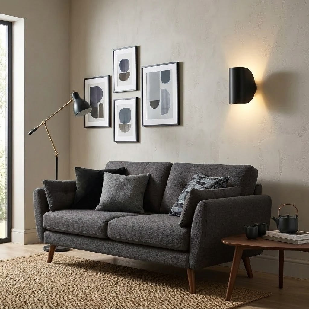 Black Up & Down Modern Wall Sconce Light