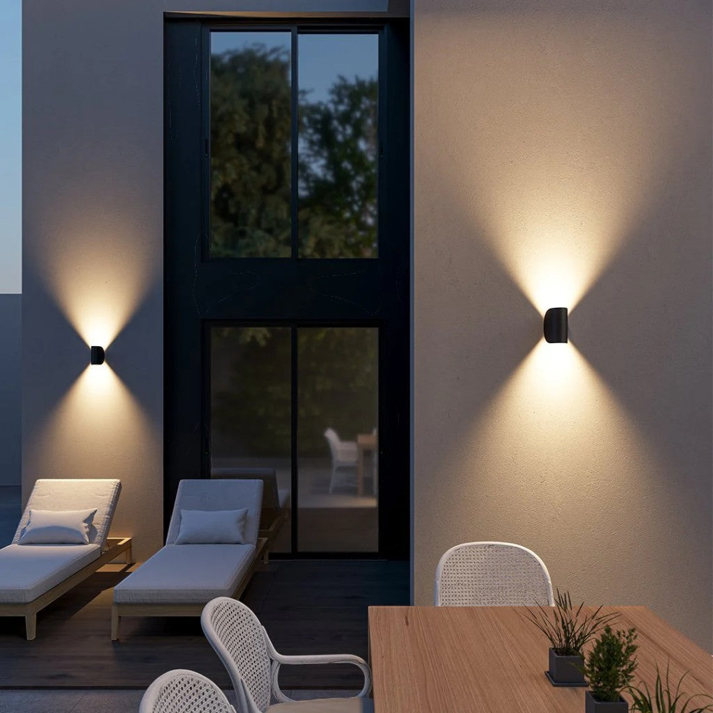 Black Up & Down Modern Wall Sconce Light