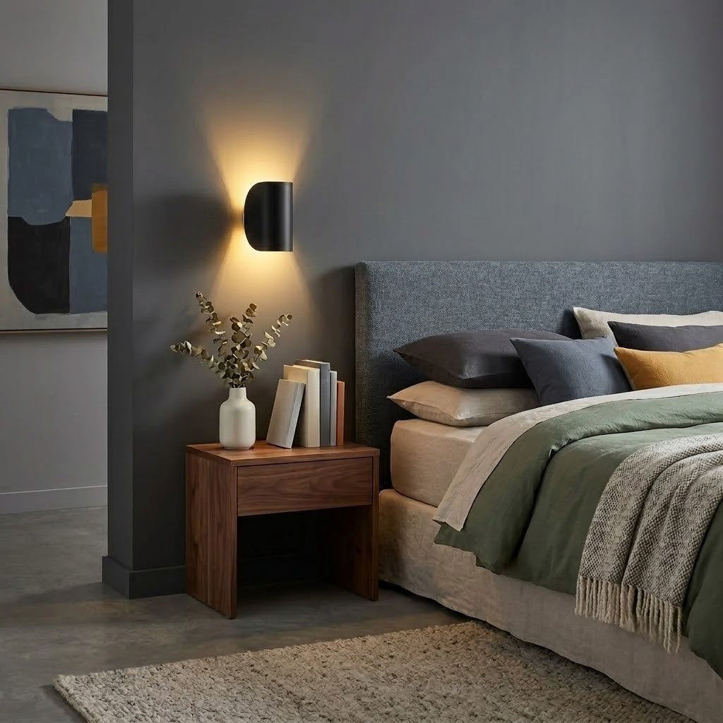 Black Up & Down Modern Wall Sconce Light