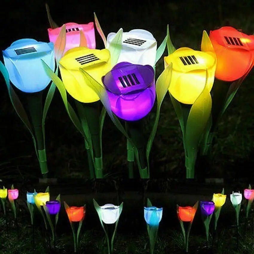 BloomGlow Solar Tulip Garden Lights - Colorful Outdoor Flower Lamps - Lattea Global