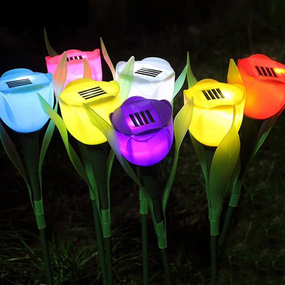 BloomGlow Solar Tulip Garden Lights - Colorful Outdoor Flower Lamps - Lattea Global