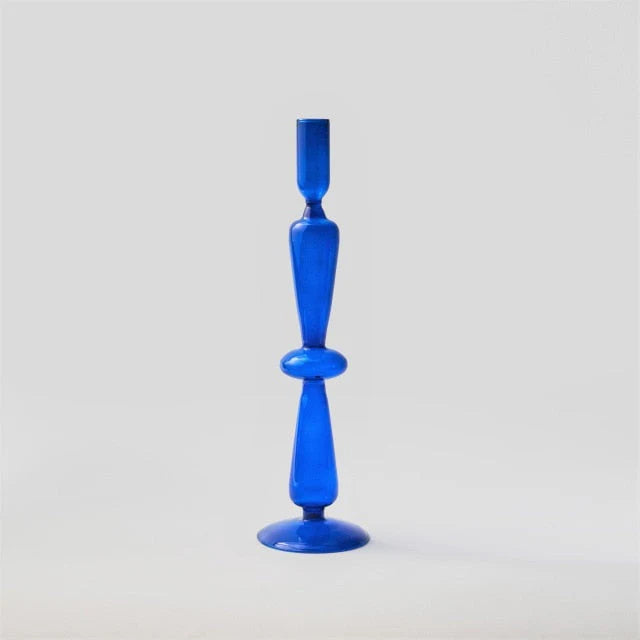 Royal Blue Glass Candle Holders