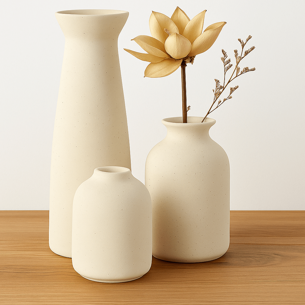 Boho Ceramic Flower Vase Set Handmade - Lattea Global