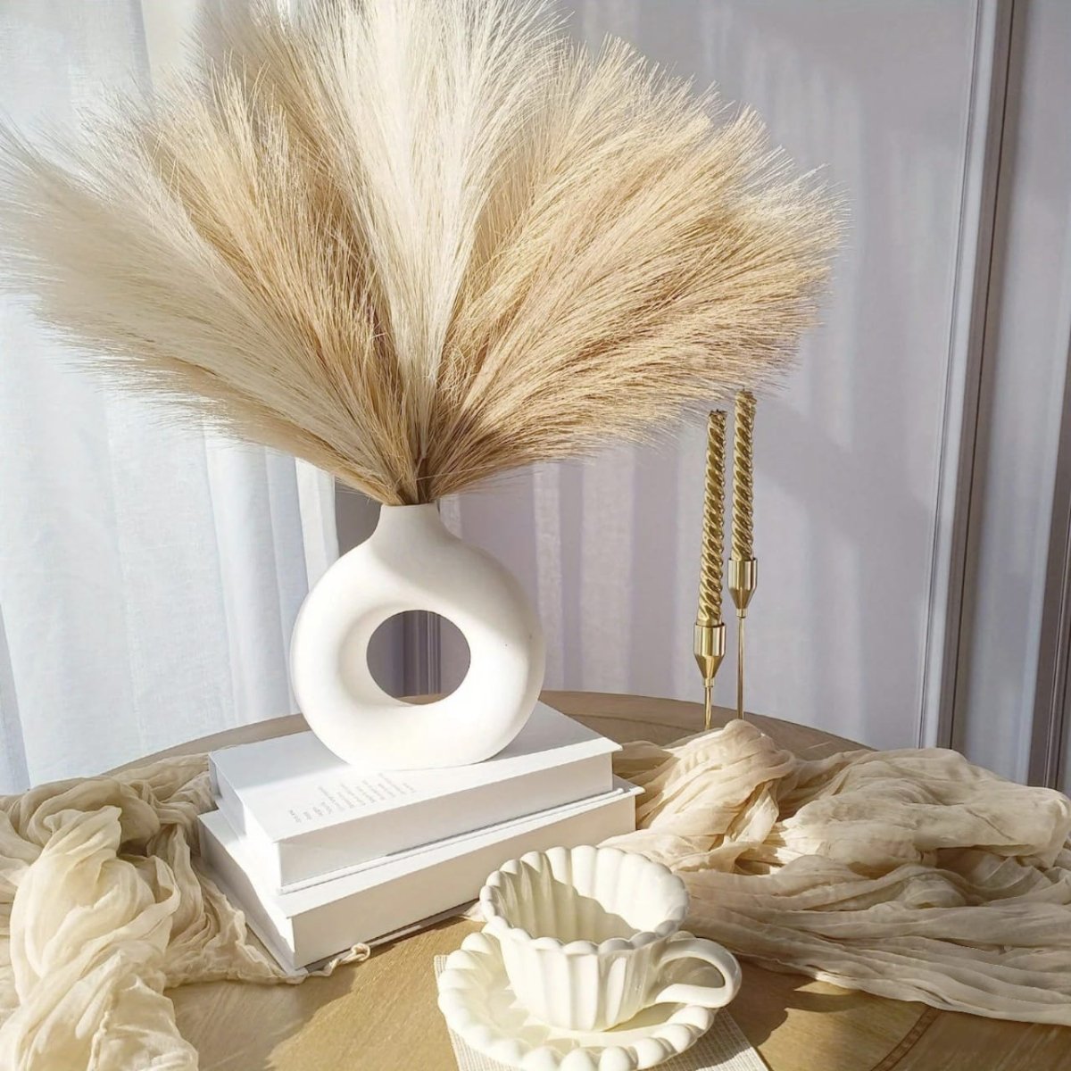 Boho Pampas Grass Grasses Artificial Flower Set - Lattea Global