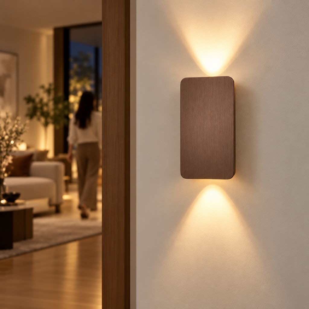 Brushed Aluminium Up & Down LED Indoor Wall Light 6W