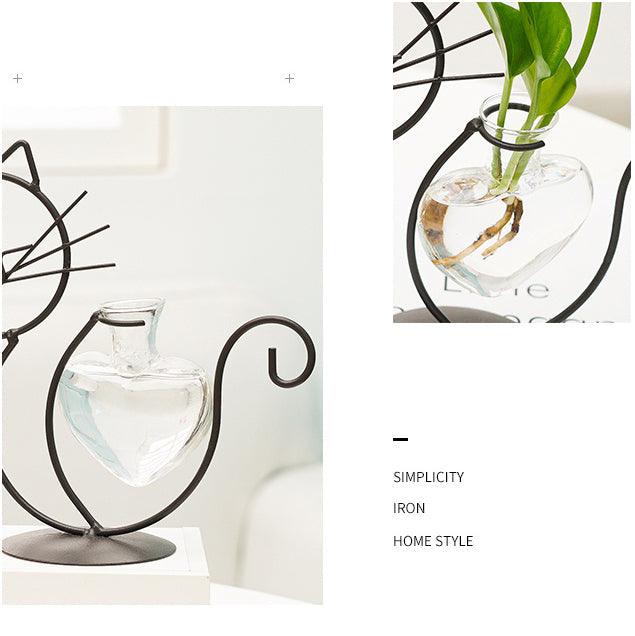 Cat - Shaped Iron Planter Vase - Lattea Global