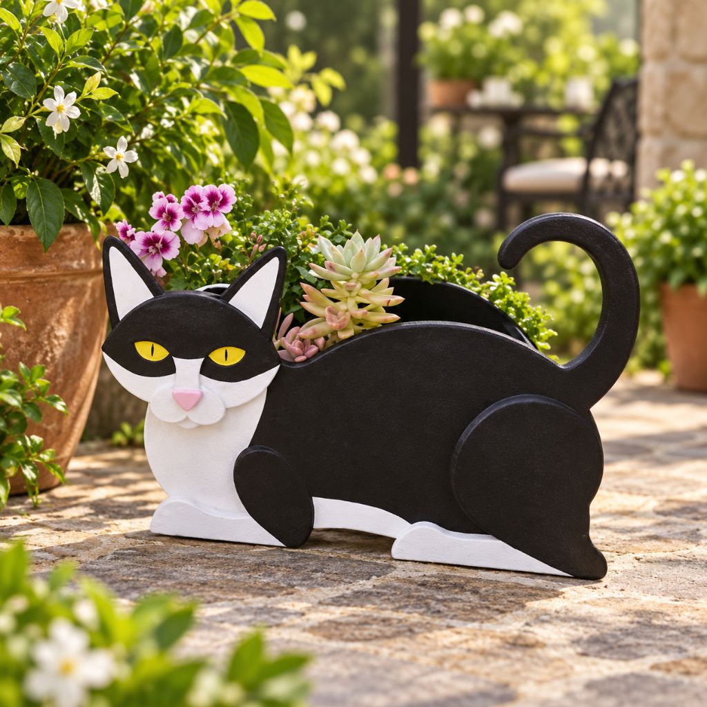 Cat-Shaped PVC Planter