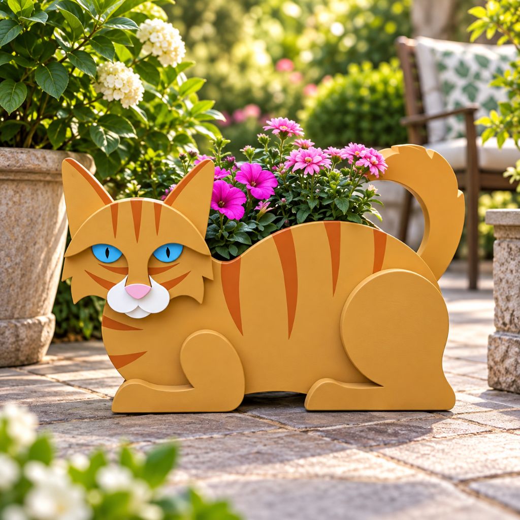 Cat-Shaped PVC Planter