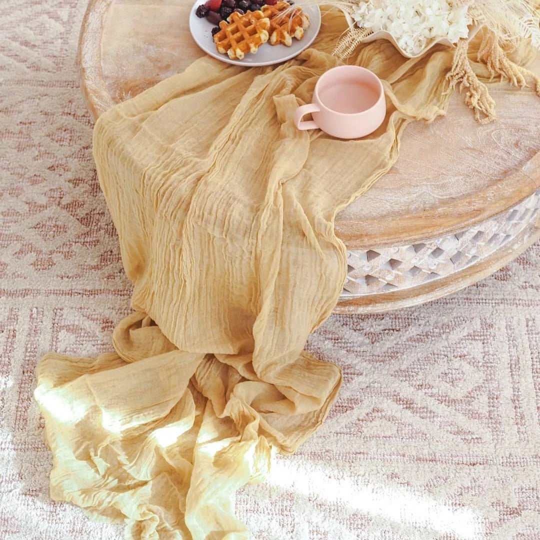 Cheesecloth Table Runner 10 Piece Set - Lattea Global