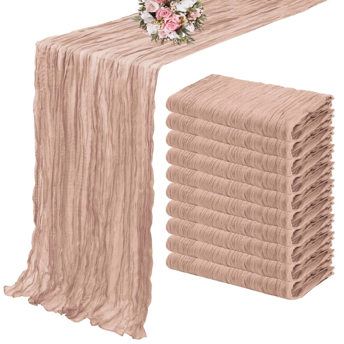 Cheesecloth Table Runner 10 Piece Set - Lattea Global